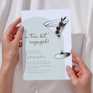 A tini bit engaged Olive Green Bachelorette Invitation