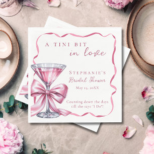 A Tini Bit In Love Chic Pink Martini Bridal Shower Napkins