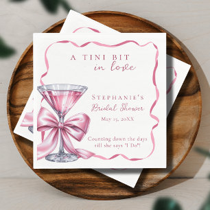 A Tini Bit In Love Chic Pink Martini Bridal Shower Napkins