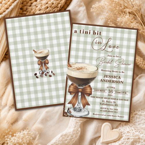 A Tini Bit in Love Espresso Martini Bridal Shower Invitation