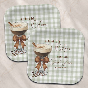 A Tini Bit in Love Espresso Martini Bridal Shower Paper Plates