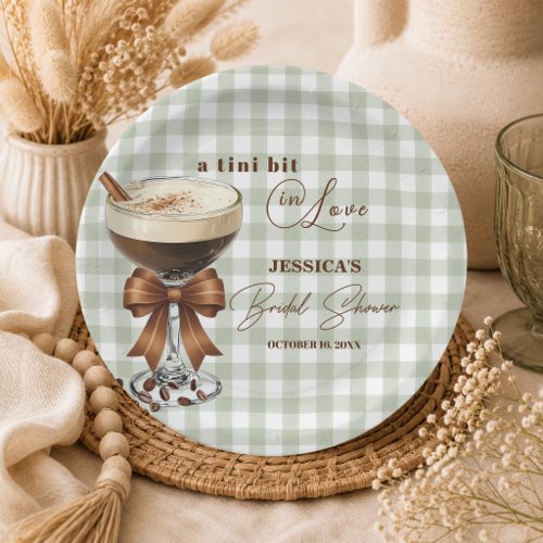 A Tini Bit in Love Espresso Martini Bridal Shower Paper Plates