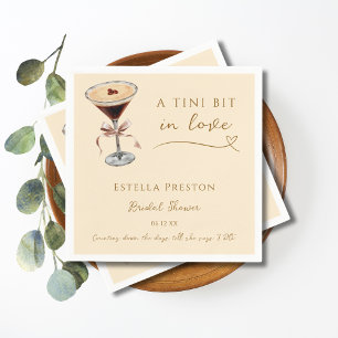 A Tini Bit In Love Heart Martini Bridal Shower Napkins