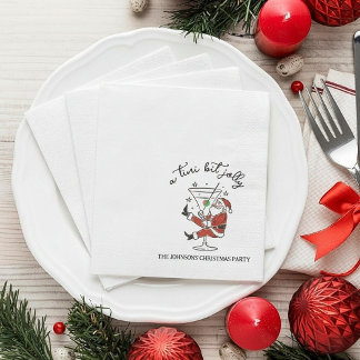 A Tini Bit Jolly Santa Claus Whimsical Themed Napkins