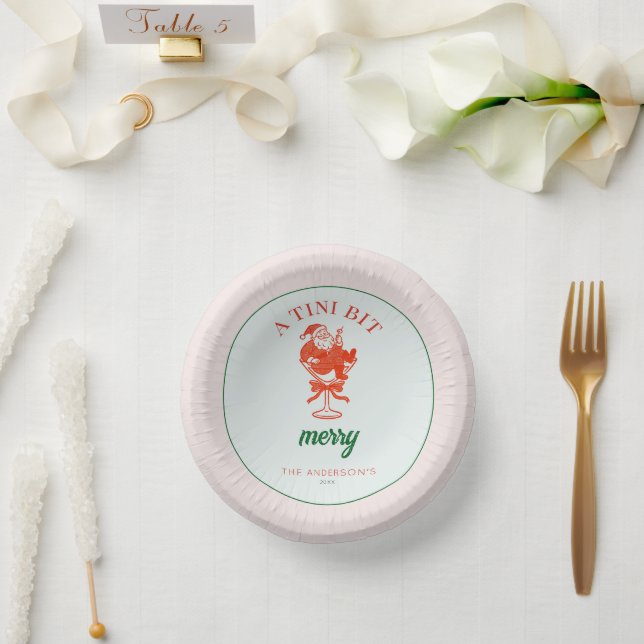 A Tini Bit Merry Christmas Santa Claus Paper Bowls (Wedding)