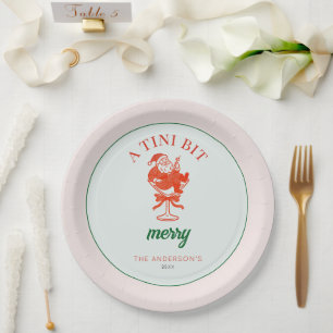 A Tini Bit Merry Christmas Santa Claus Paper Plates