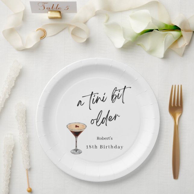 A Tini Bit Older 18th Birthday Party Plates (Wedding)