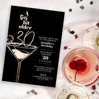 A Tini Bit Older 30th Birthday Cocktail Party Foil Invitation