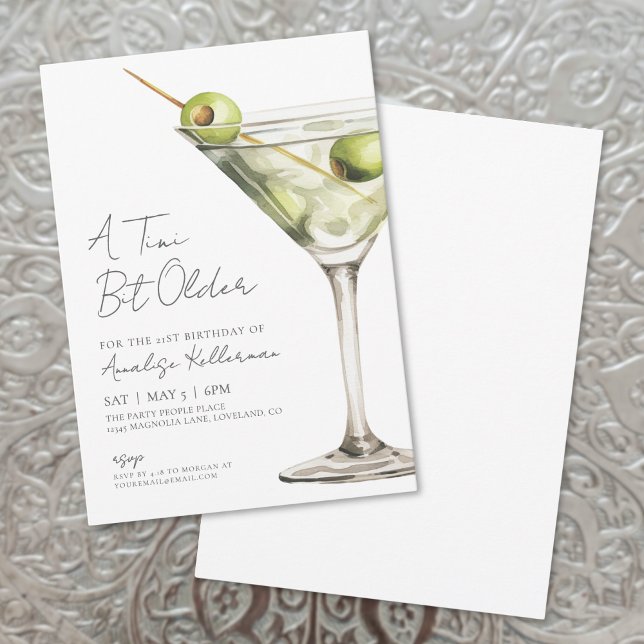 A Tini Bit Older Adult Birthday Party Invitation (A Tini Bit Older Adult Birthday Party Invitation)