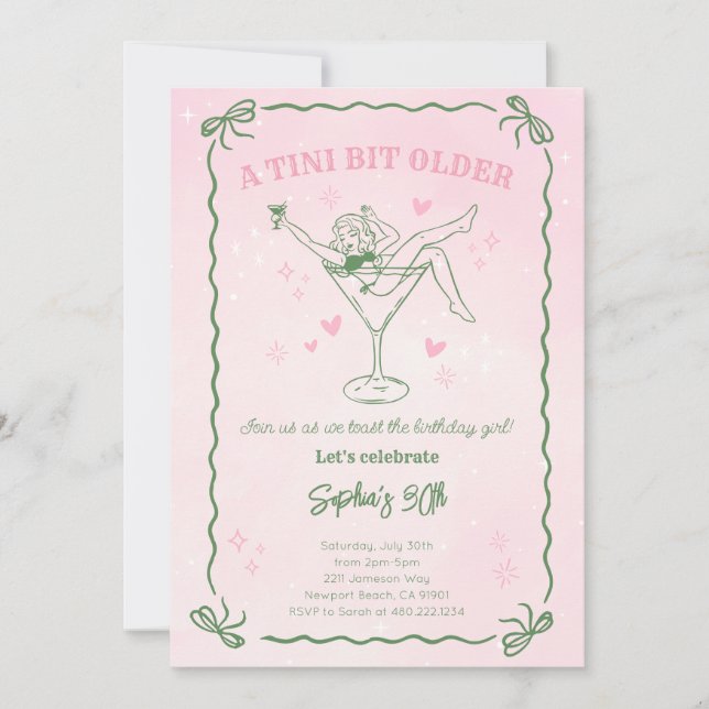 A tini bit older birthday party Invitation (Front)