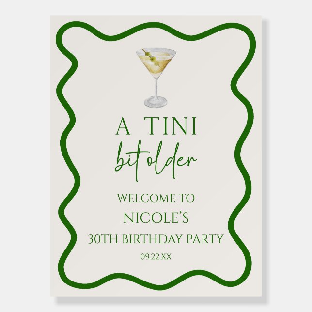 A Tini Bit Older Birthday Party Welcome Sign (Front)