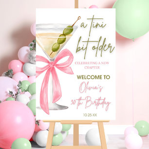 A tini bit older birthday party welcome sign marti
