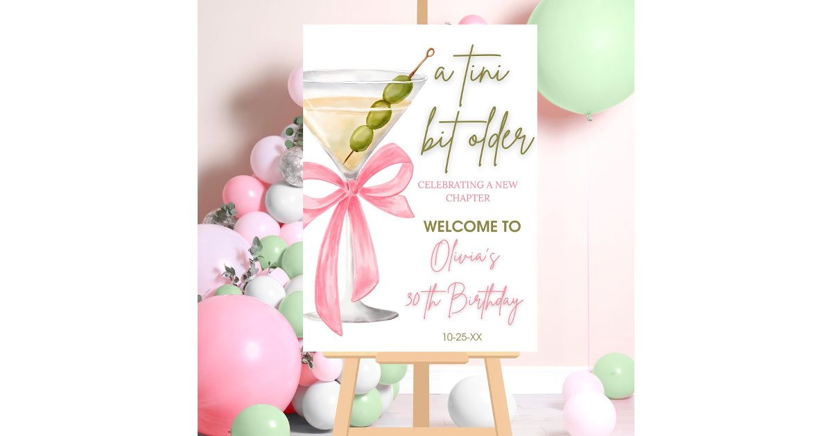 Marti Sign A tini bit older birthday party welcome sign marti | Zazzle