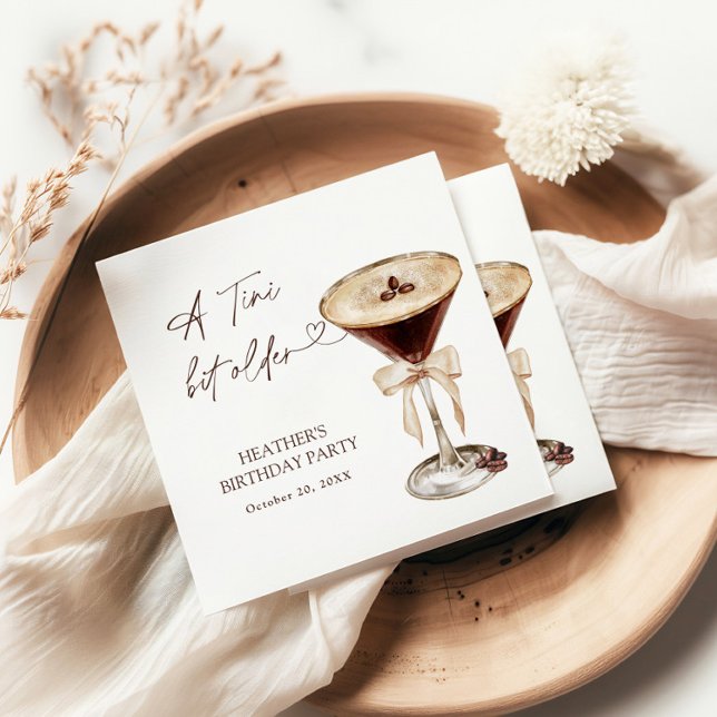 A Tini Bit Older Birthday Party Welcome Sign Napkins (Creator Uploaded)