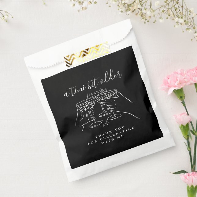 A Tini Bit Older Black Cocktail Birthday Party Favor Bag (Sealed)