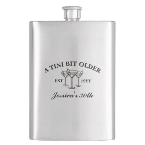 A Tini Bit Older Black Martini Birthday Party  Flask