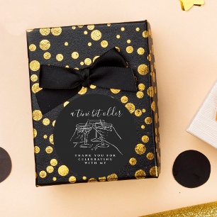 A Tini Bit Older Black Martini Birthday Thank You Classic Round Sticker