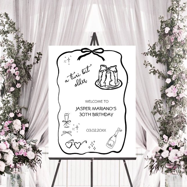 A Tini Bit Older Black & White Bow Welcome Foam Board (Creator Uploaded)