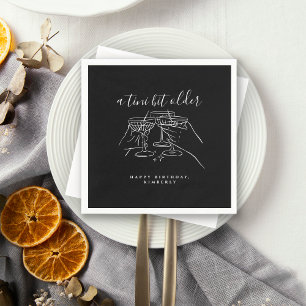 A Tini Bit Older Chic Black Martini Birthday Party Napkins