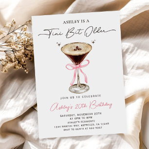 A Tini Bit Older Chic Espresso Martini Birthday Invitation