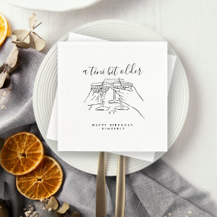 A Tini Bit Older Chic White Martini Birthday Party Napkins