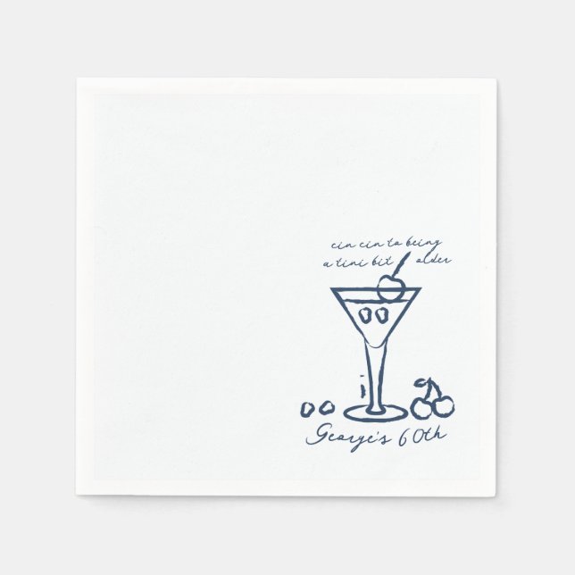  A Tini Bit Older Cocktail birthday Napkins (Front)