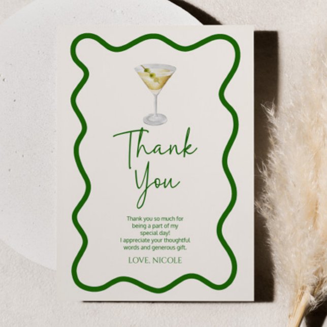 A Tini Bit Older Dirty Martini Birthday Party Thank You Card (Creator Uploaded)