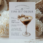 A Tini Bit Older Espresso Martini 21st Birthday Invitation<br><div class="desc">Elegant and chic design for a spirited birthday celebration features an espresso martini. A pretty and feminine bow adds a festive touch.</div>