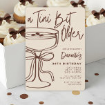 A Tini Bit Older Espresso Martini 30th Birthday Invitation<br><div class="desc">Celebrate this milestone 30th birthday with this trendy “A Tini Bit Older” espresso martini birthday invitation! It's perfect for a martini-themed girls’ night or flirty cocktail party! This fully customizable invite features playful typography and trendy hand drawn design, making it the ideal choice for anyone looking to host a fun...</div>
