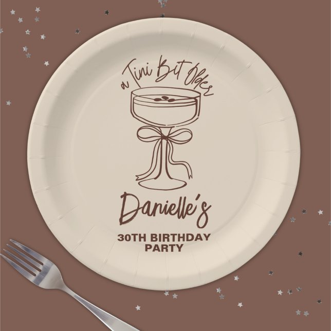 A Tini Bit Older Espresso Martini 30th Birthday Paper Plates (Creator Uploaded)