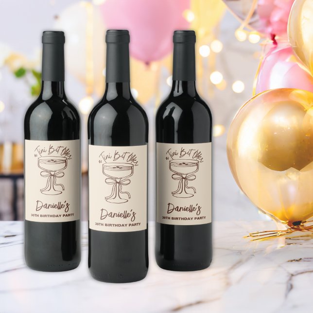 A Tini Bit Older Espresso Martini 30th Birthday Wine Label (Creator Uploaded)