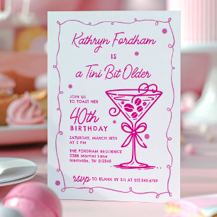 A Tini Bit Older Espresso Martini 40th Birthday Invitation