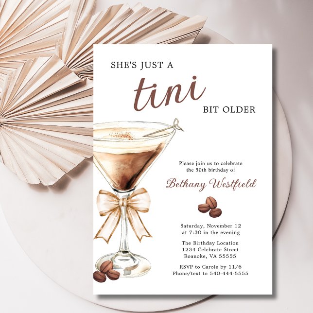 A Tini Bit Older Espresso Martini 50th Birthday Invitation (A Tini Bit Older Espresso Martini 50th Birthday Party Invitation)
