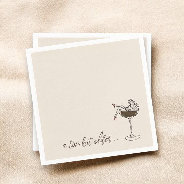 A Tini Bit Older Espresso Martini Birthday Napkins (Creator Uploaded)