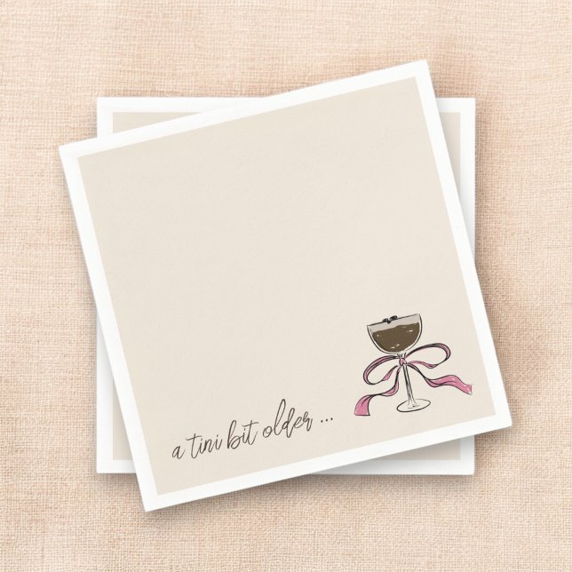 A Tini Bit Older Espresso Martini Birthday Napkins (Creator Uploaded)