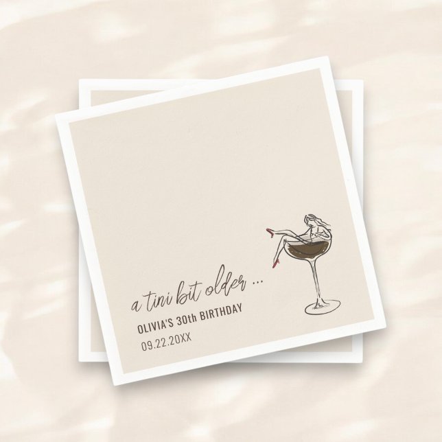 A Tini Bit Older Espresso Martini Birthday Napkins (Creator Uploaded)