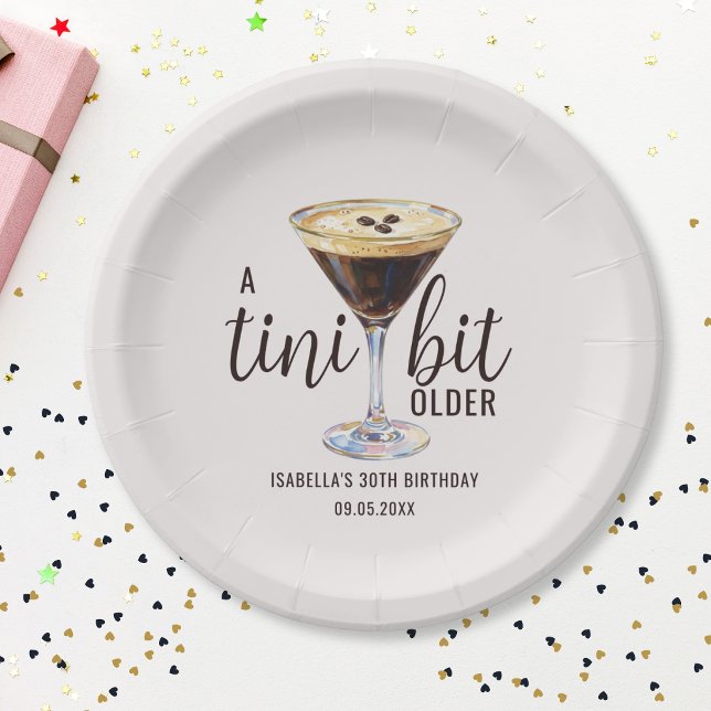A Tini Bit Older Espresso Martini Birthday Paper Plates (Creator Uploaded)