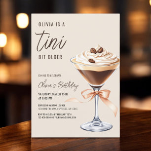 A Tini Bit Older Espresso Martini Birthday Party Invitation