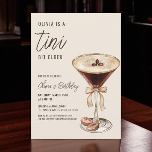 A Tini Bit Older Espresso Martini Birthday Party Invitation