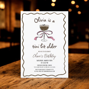 A Tini Bit Older Espresso Martini Birthday Party Invitation
