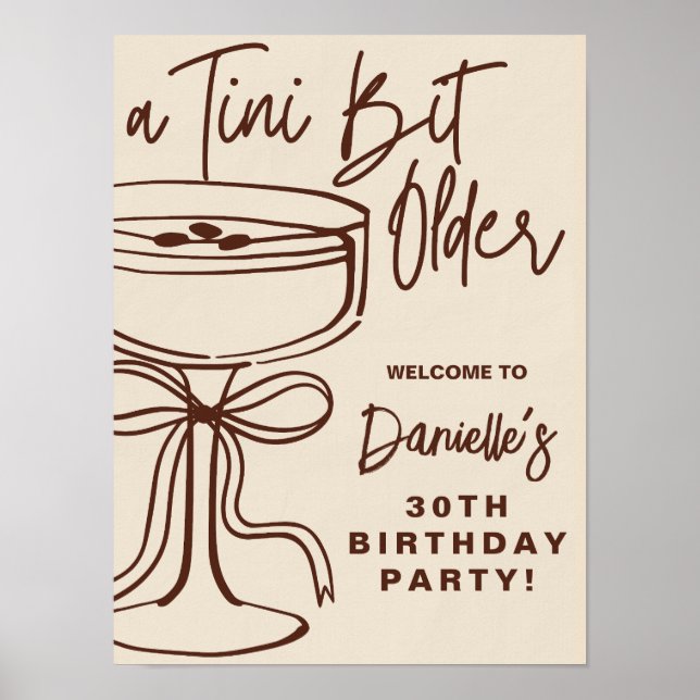 A Tini Bit Older Espresso Martini Birthday Sign (Front)