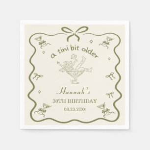 A Tini Bit Older Espresso Martini Bow Birthday Napkins