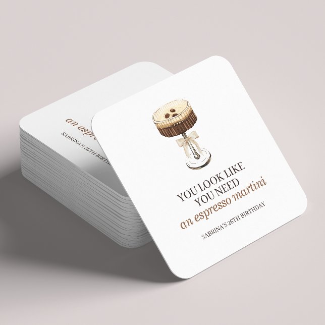 A Tini Bit Older Espresso Martini Party Favor Square Paper Coaster (Creator Uploaded)