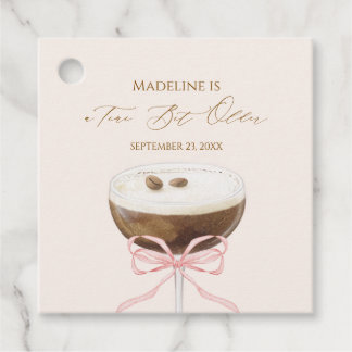 A Tini Bit Older Espresso Martini Striped Birthday Favor Tags