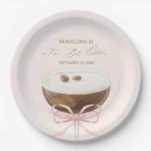 A Tini Bit Older Espresso Martini Striped Birthday Paper Plates