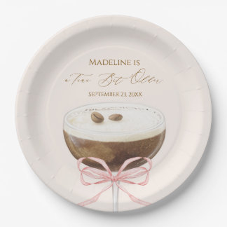 A Tini Bit Older Espresso Martini Striped Birthday Paper Plates