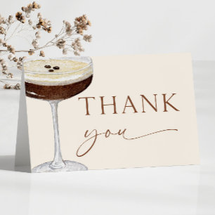 A Tini Bit Older Expresso Martini Birthday Party Letterpress Thank You Card