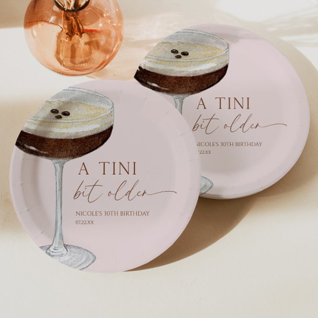 A Tini Bit Older Expresso Martini Birthday Party Paper Plates (Creator Uploaded)