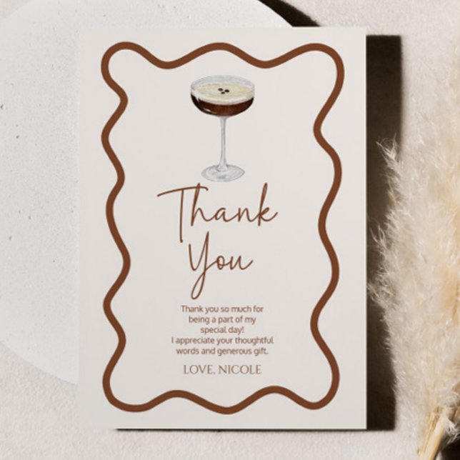 A Tini Bit Older Expresso Martini Birthday Party Thank You Card (Creator Uploaded)