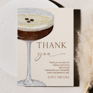 A Tini Bit Older Expresso Martini Birthday Party Thank You Card